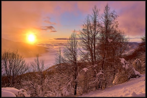 Tramonto sulla neve